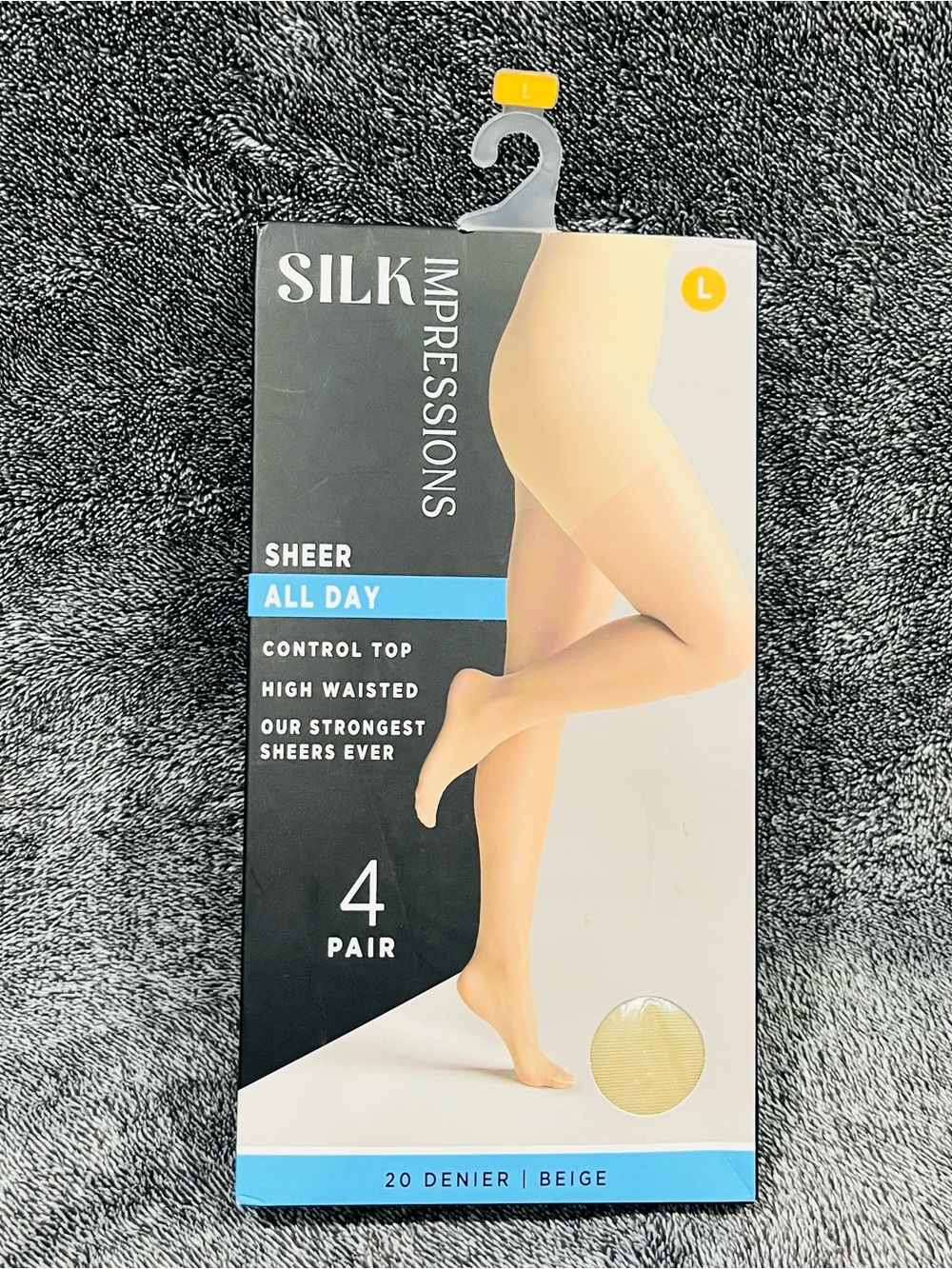 NIB❗️Silk Impressions Sheer All Day Control Top High Waisted 4 Pair beige size L